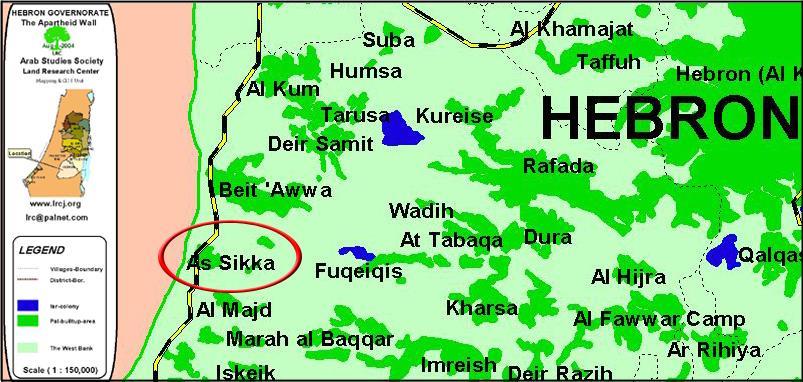 Separated Olive tree fields razed for expanding Kibbutz cultivable land Hebron Governorate.