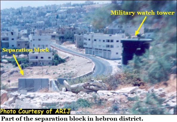 A concrete arrow in the heart of Hebron city.