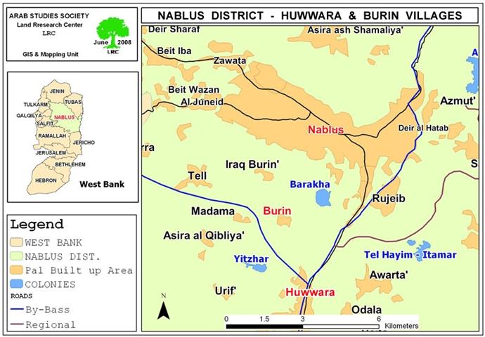 Yitzhar Settlers Attack Palestinians and their Lands in the Villages of Burin and Hiwwara