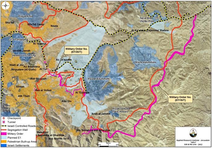 « Israël étend la confiscation de 38,6 hectares »  L’ordre de confiscation de terres pour la construction de la route « Fabric of Life », Sud-est de Jérusalem