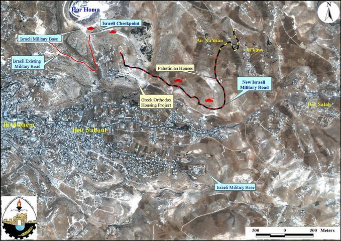 A New Military Road Around Har Homa settlement