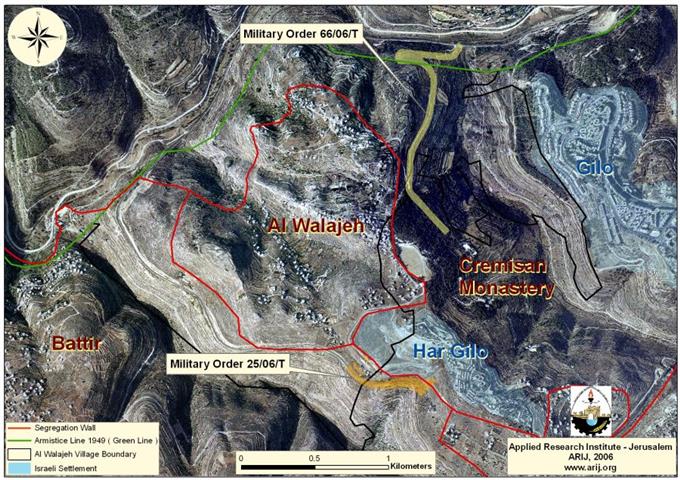 The construction of a new Israeli Road east of Al Walajeh Village
