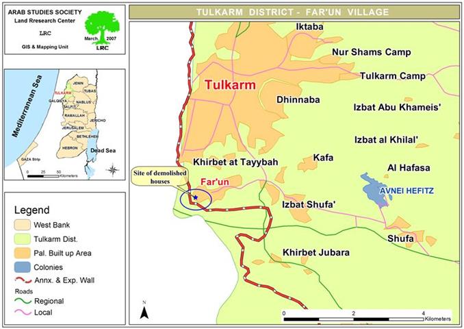 Israeli Occupation Demolishes Houses and Devours Lands in the Village of Far’on