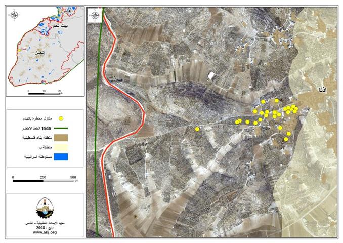سلطات الاحتلال الإسرائيلي تخطر ثلاثة منازل فلسطينية بالهدم و تسلم 24 أمر بوقف البناء لمنازل اخرى في بلدة إذنا