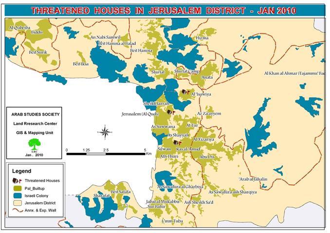 الاحتلال الاسرائيلي وبلديته  يصدران  إخطارات بحق 33 مسكناً فلسطينيا في القدس المحتلة  خلال شهر كانون ثاني 2010