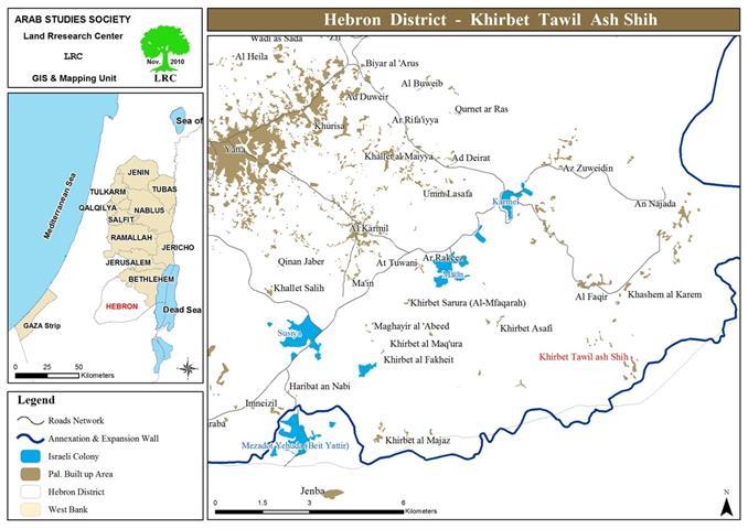 Israeli Occupation Forces Demolish Structures and a Classroom in Khirbet Dqaiqa – South of Yatta, Hebron Governorate.