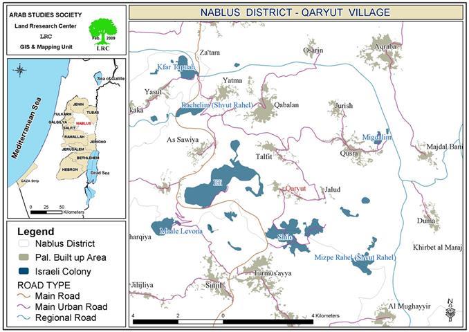 Converting 189 Dunums into “State Property”  in Qaryut – Nablus Governorate