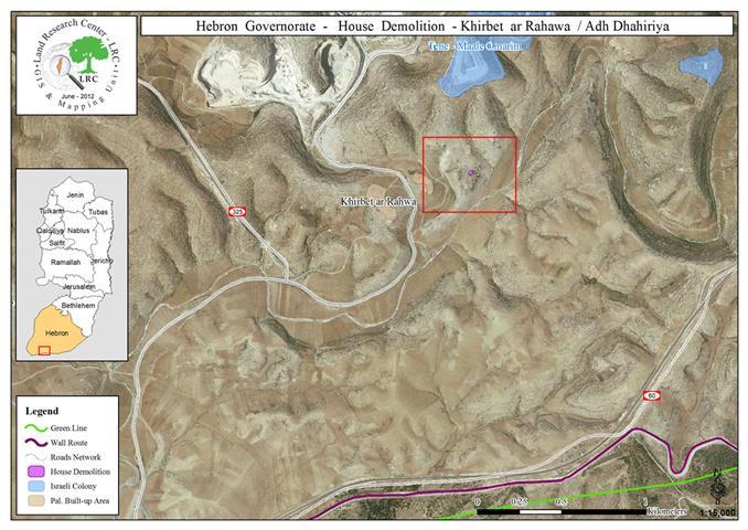 هدم حظيرة مواشي في خربة الرهوة  جنوب الظاهرية