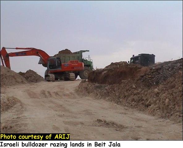 Israeli Bulldozers on the Move ” Beit Jala & Al-Walaja feels the Cold Iron Israeli Whip “