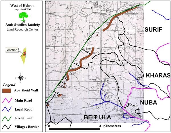 Land confiscation orders for the purpose of Wall construction in Hebron governorate