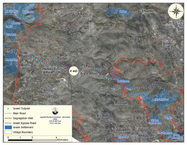 The Prohibition of Palestinian access on Israeli Bypass Road #443