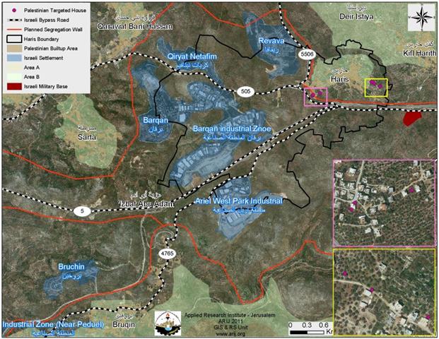 “In Less Than Three Months”  New Israeli Demolition Orders for Eight Houses in Haris Village Northwest of Salfit Governorate