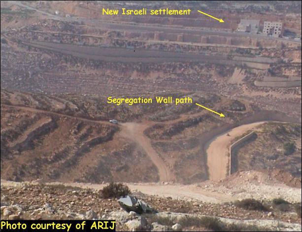 The Israeli colonization activities in Beit Ijza Village.