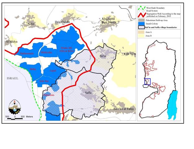 The Segregation wall threatening the lands of Bal’in and Saffa villages- Ramallah Governorate