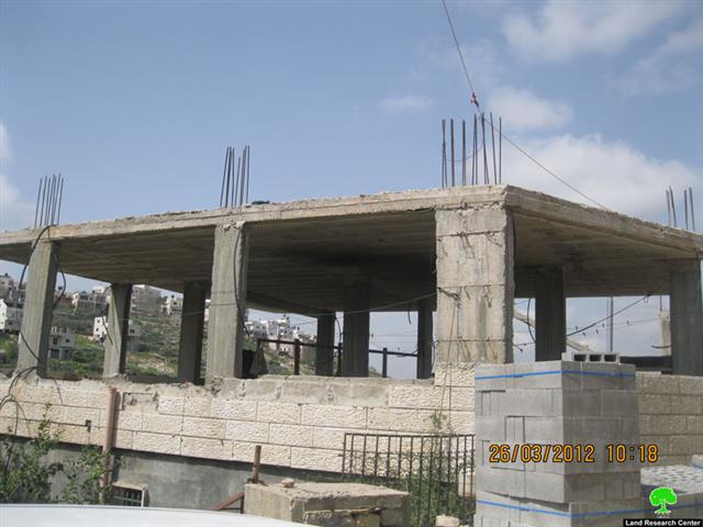 The Israeli Civil Adminstration targets a Palestinian house in Nahhalin village