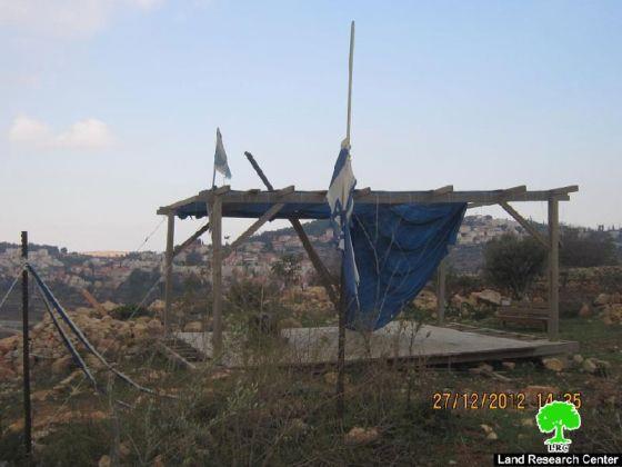 مستعمرون يشقون طريق زراعي ويعدمون 50 دالية عنب في بلدة الخضر