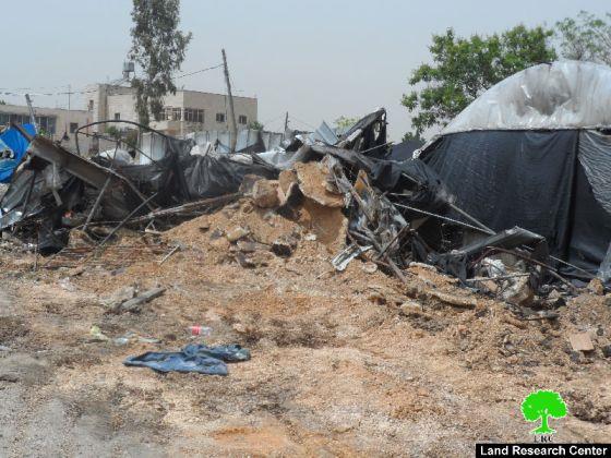 هدم 3 منشآت حِرَفية في قرية جينصافوط / محافظة قلقيلية