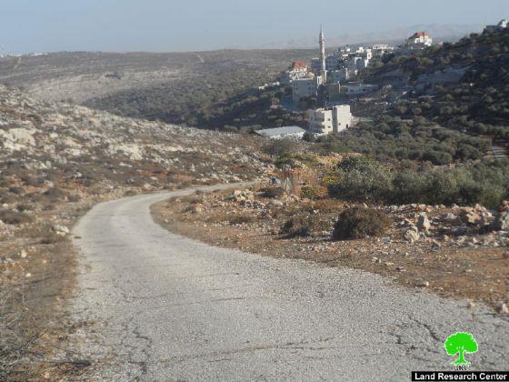 The Israeli occupation closes the entrance of Burqa village in Ramallah