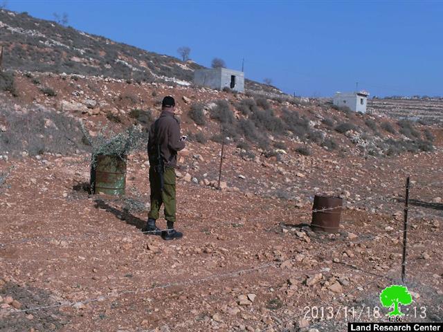 Damaging 27 olive trees and destroying a agricultural room in Nablus