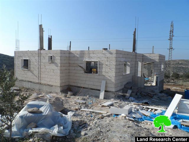 A stop-work order on a house in Idhna town