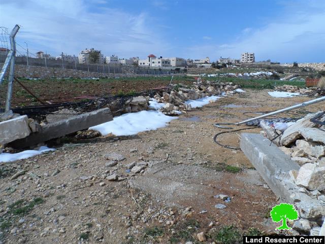 The Israeli occupation demolishes a shack and a container in Hebron