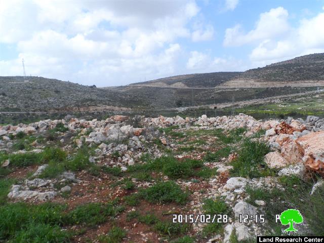 Demolition order on retaining wall in the Salfit village of Bruqin