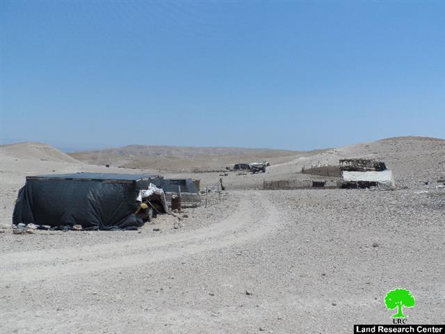 إخطار بإعطاء فرصة اضافية على للاعتراض على امر هدم 9 مساكن في تجمع الحثرورة في قرية النبي موسى / محافظة أريحا