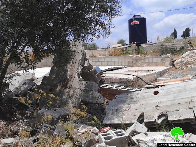 Demolition of a agricultural room in the Jenin village of Rummana