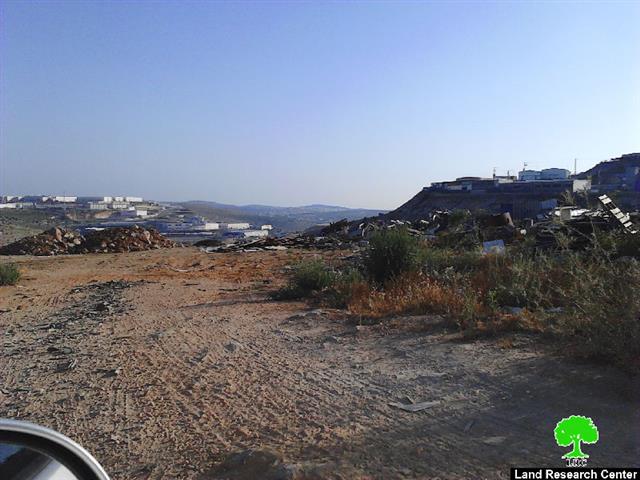 A demolition order on a agricultural road in the Salfit village of Haris