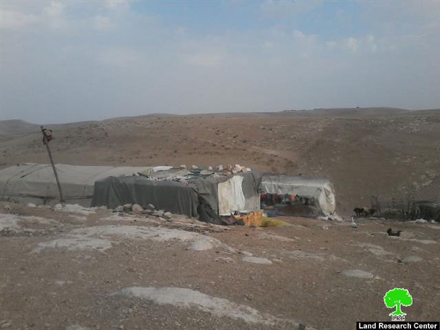 Stop-work orders on four residences in the Yatta hamlet of Al-Majaz