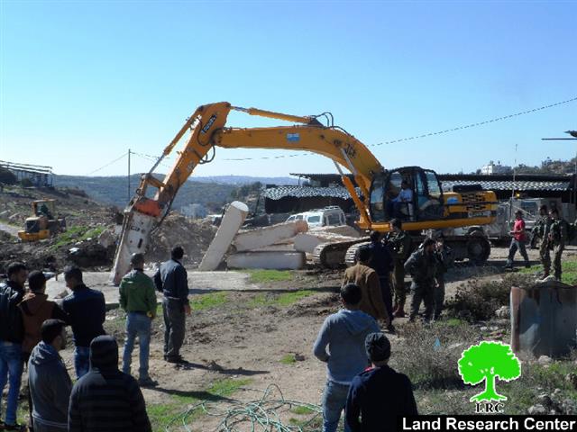 The occupation demolishes agricultural structures and water well in Hebron