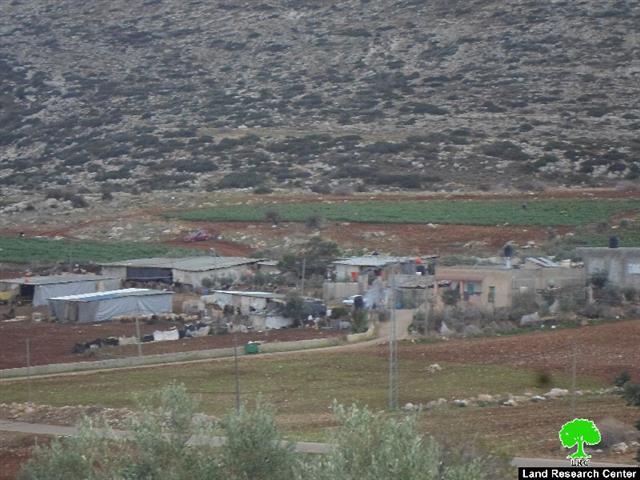 The Israeli Occupation Forces deliver stop-work orders in Nablus hamlet of Al-Marajim