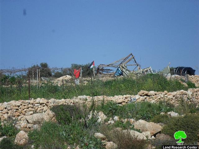 Israeli Occupation Forces demolish two agricultural rooms in Bilin