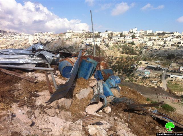 هدم وتجريف غرفه وقطعة أرض بلدة صور باهر- القدس