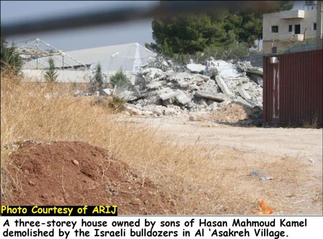 Israeli Demolition Activities in the Village of Al ‘Asakreh