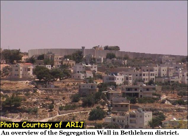 The wall constructions south of Jerusalem and the strangulation of Beit Jala town