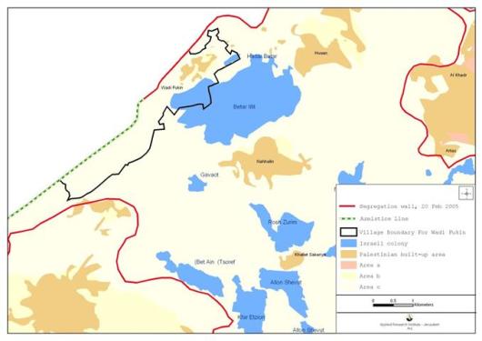 Settlement expansion and loss of Wadi Fukin’s land