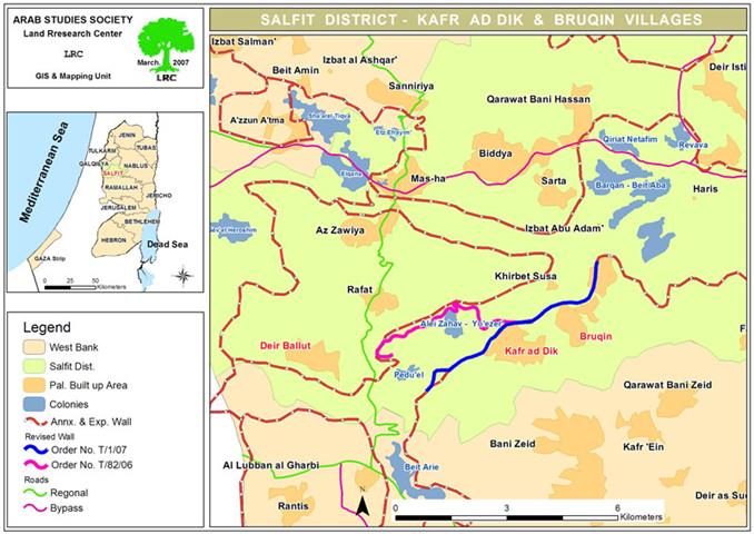 More of Bruqin’s and Kafr Ad dik’s land are targeted by the Segregation Wall