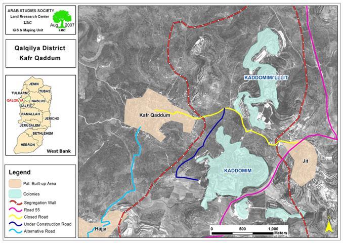 New military road under construction in Kafr Qadum village
