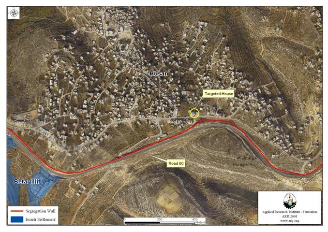 The Israeli Army seizes a Palestinian house in Hussan Village and turn into military post