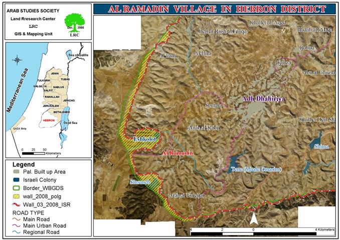 The Initial Stages of Constructing the Israeli Segregation Wall in the Village of Arab Al Ramadien