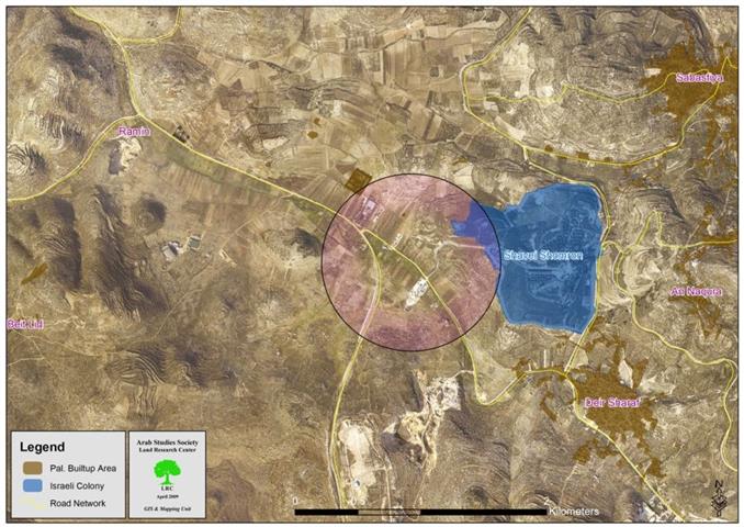 التهام المزيد من الأراضي الفلسطينية لشق طريق استيطاني جديد في قرية دير شرف