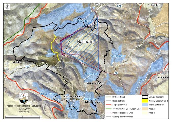 An Israeli Electricity Grid to curtail Nahhalin Village Lands