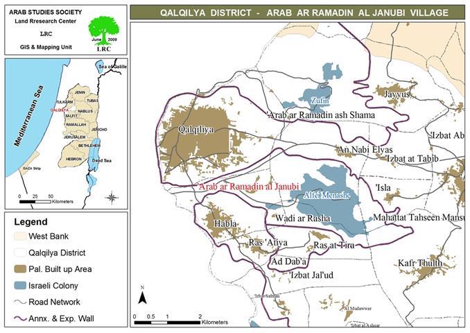 Israeli pressures to evict Arab ar Ramadin Al Janubi are continued