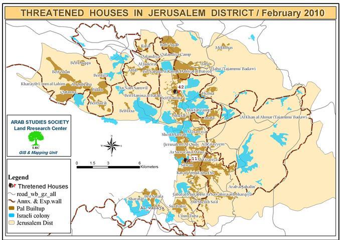 The Israeli Occupation Municipality issues 53 Demolition Notifications against Palestinian Houses in Occupied Jerusalem during the month of February 2010
