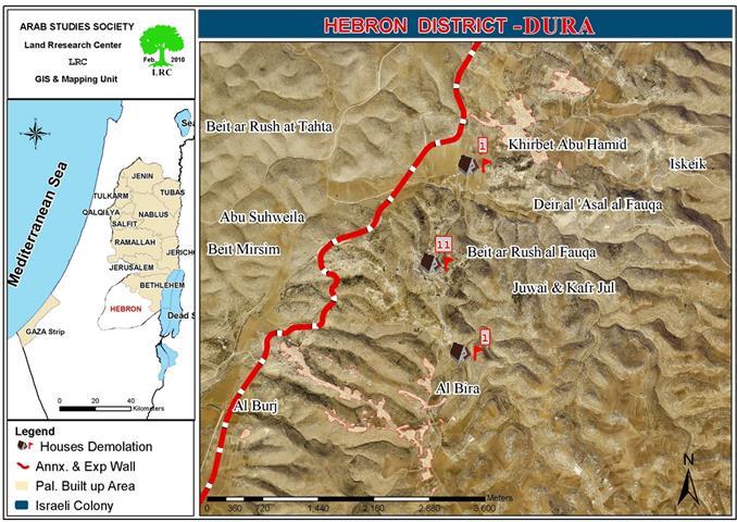 The Israeli Occupation Orders Immediate Halt Construction of 11 Structures in Beit Ar Rush al Fauqa Village