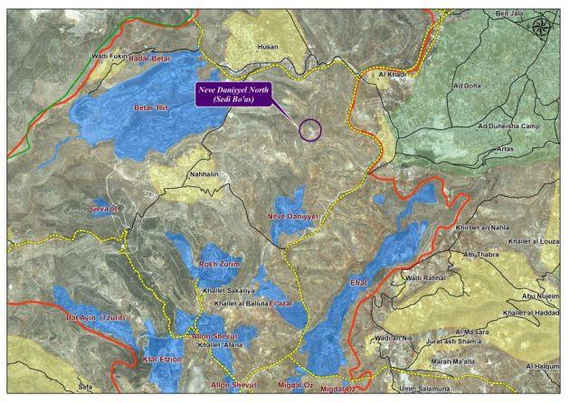 The expansion of Sde Boaz Illegal Outpost west of Al Khader Town
