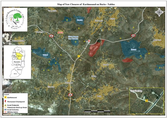 Sealing of the entrances of four Nablus villages