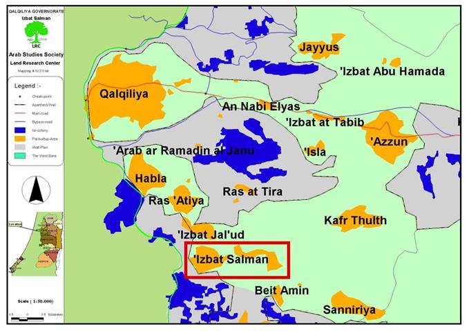 Israeli settlements Pollute agricultural lands and underground water in the Village of  ‘Izbat Salman – Qalqiliya