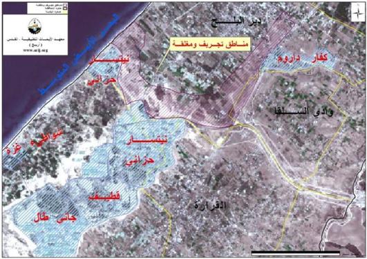 دير البلح عزل وتدمير وتخريب للطرق والبنية التحتية وتشريد للسكان